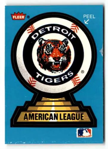 Original gloss NNO Detroit Tigers team sticker from 1987 Fleer collectible set