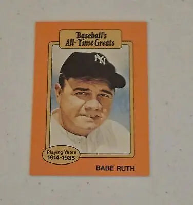 Babe Ruth baseball card from 1987 Hygrade All-Time Greats Babe Ruth Time Greats promo