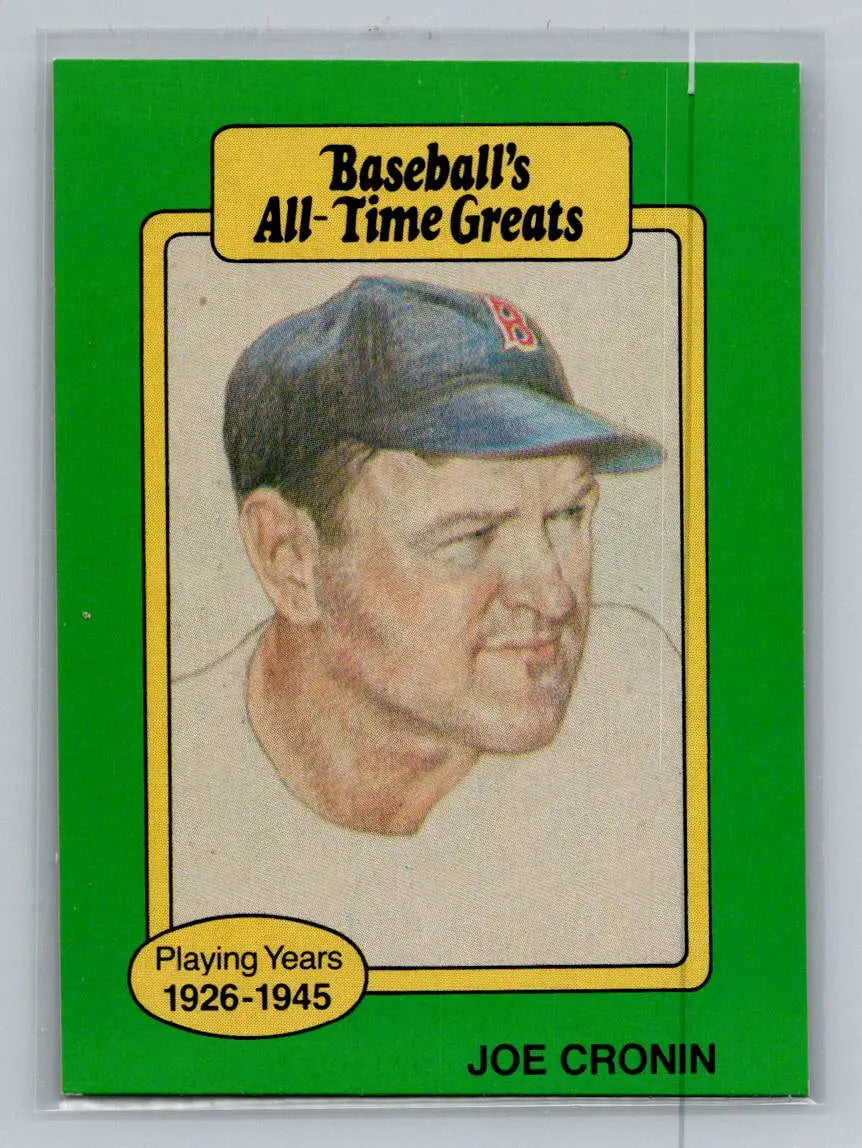 1987 Hygrade All-Time Greats NNO Joe Cronin Boston Red Sox baseball card image