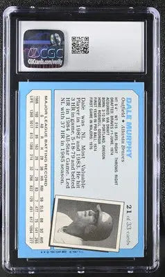 Graded Dale Murphy baseball card from 1987 Kaybee Dale Murphy Superstars of Baseball series