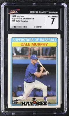 Graded Dale Murphy baseball card from 1987 Kaybee Dale Murphys Superstars of Baseball series