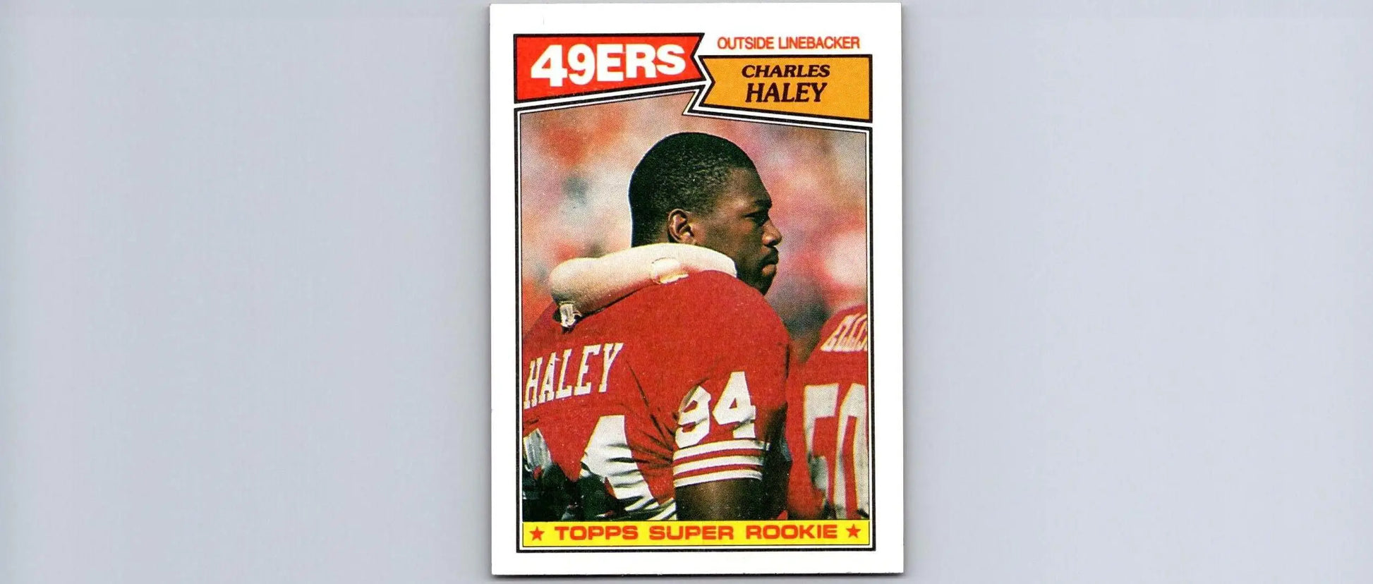 Charles Haley football card from 1987 Topps #125, a collectible trading card gem