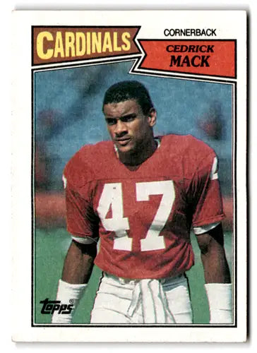 Original gloss Cedric Mack football card from 1987 Topps EX Excellent Cardinals