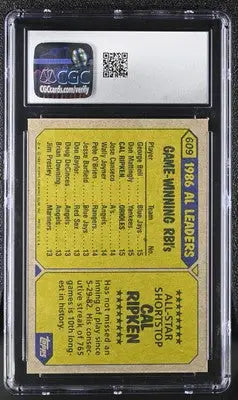 Graded 1987 Topps Cal Ripken Jr. All Star Baseball Card CGC 6.5