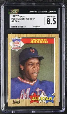 Graded 1987 Topps Dwight Gooden baseball card displayed in product listing