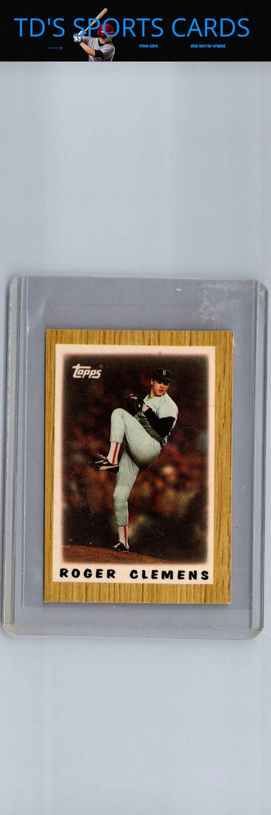 Roger Clemens baseball card from 1987 Topps Major League Leaders Minis series