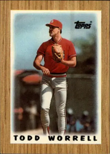 Todd Worrell 1987 Topps Mini Leaders baseball card with original gloss, Cardinals