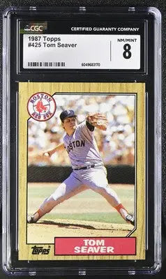 Graded 1987 Topps Tom Seaver baseball card listed as Tom Seaver #425 CGC 8