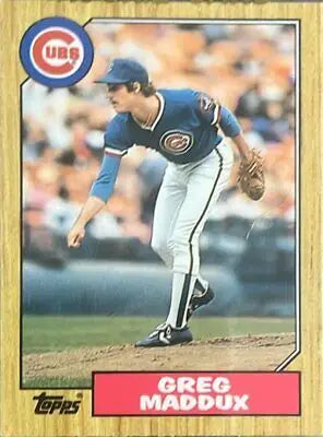 1987 Topps Traded #70T Greg Maddux baseball card showcasing the legendary pitcher
