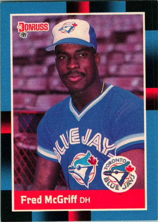 1988 Donruss #195 Fred McGriff Baseball Card featuring Toronto Blue Jays uniform