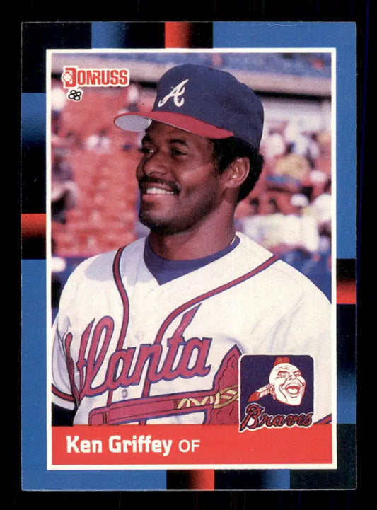1988 Donruss Ken Griffey Sr. baseball card featuring Atlanta Braves outfielder in uniform