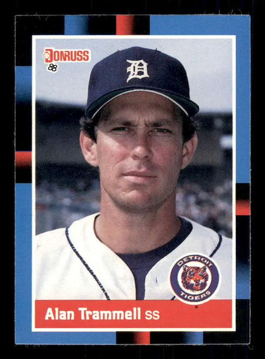 1988 Donruss #230 Alan Trammell baseball card featuring Detroit Tigers uniform