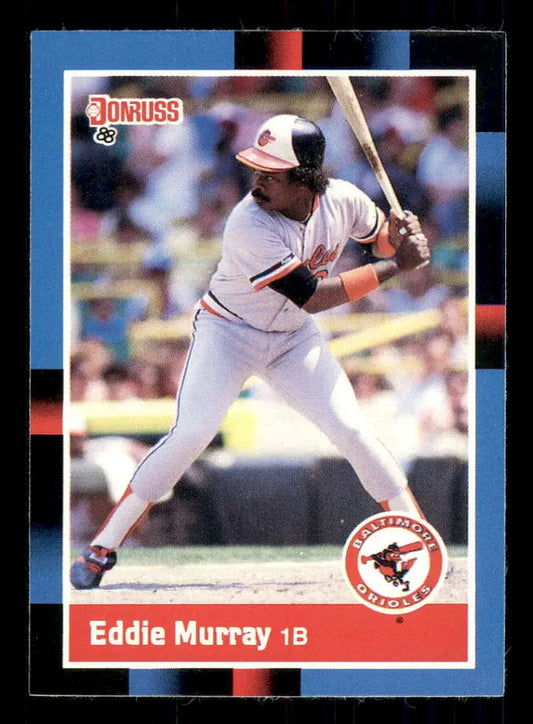 1988 Donruss Baseball Card of Eddie Murray, Baltimore Orioles First Baseman at Bat