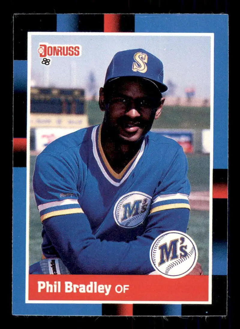 1988 Donruss #243 Phil Bradley Seattle Mariners Baseball Card for trading card collectors