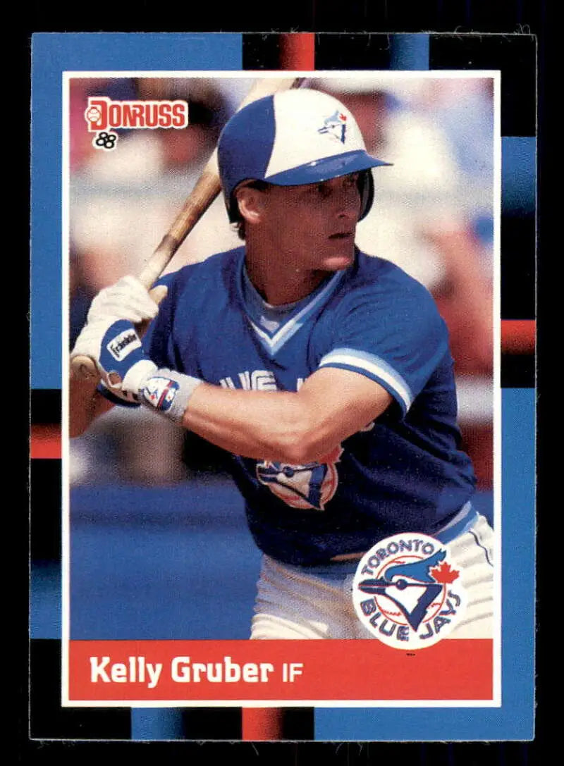 Toronto Blue Jays Kelly Gruber 1988 Donruss baseball card in batting stance