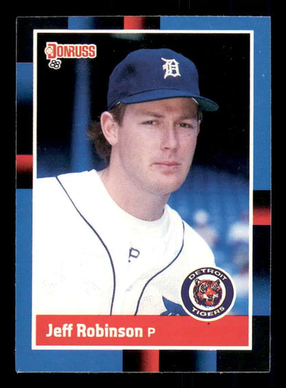 1988 Donruss #296 Jeff Robinson Baseball Card of Detroit Tigers pitcher in uniform