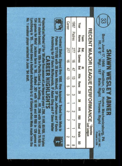 Baseball card back displaying player stats on light blue for trading cards collectors