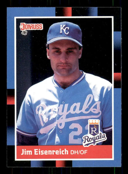 1988 Donruss #343 Jim Eisenreich Baseball Card showcasing Kansas City Royals player