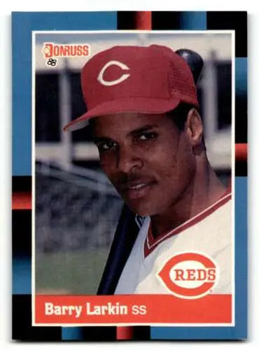 Barry Larkin Cincinnati Reds baseball card with original gloss from 1988 Donruss #492
