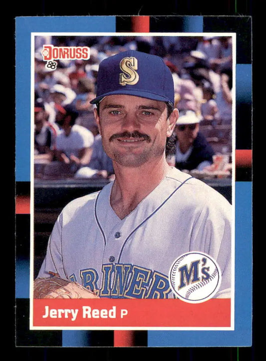 1988 Donruss #517 Jerry Reed in Seattle Mariners baseball uniform with white and navy cap