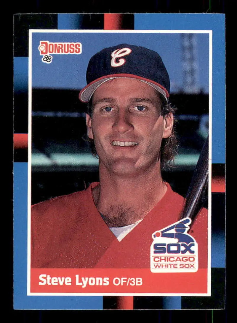1988 Donruss #532 Steve Lyons Chicago White Sox player in navy cap and red jersey