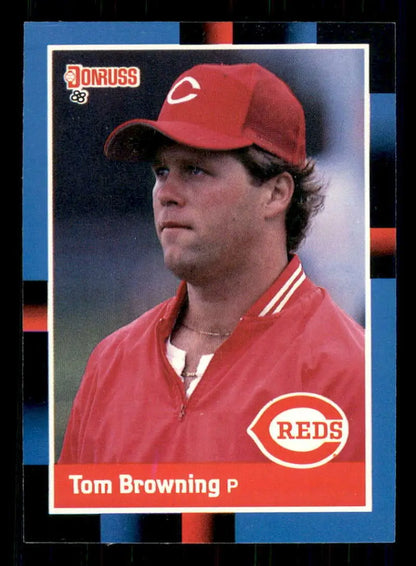 1988 Donruss #63 Tom Browning Cincinnati Reds pitcher baseball card for trading cards collection
