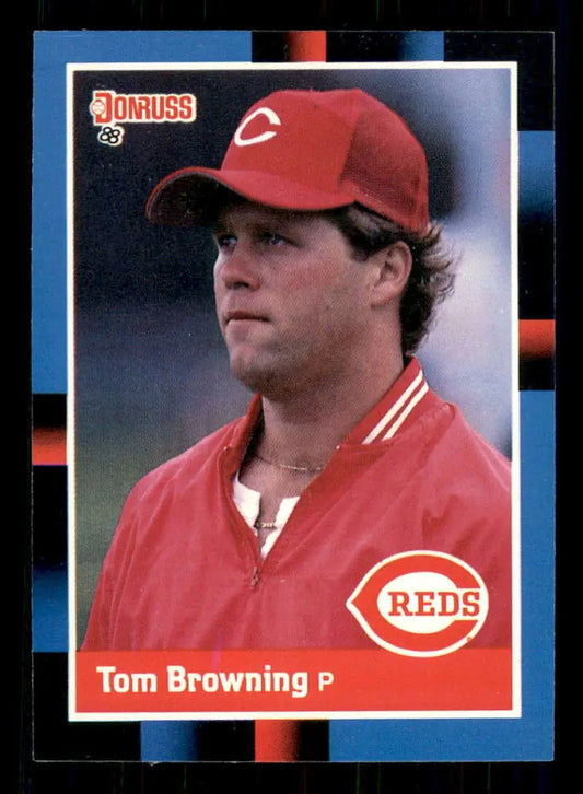 1988 Donruss #63 Tom Browning Cincinnati Reds pitcher baseball card for trading cards collection