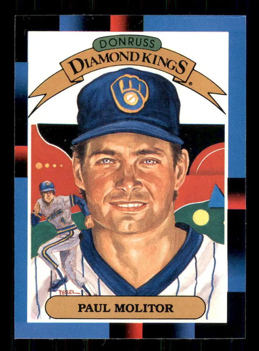 Donruss Diamond Kings 1988 Paul Molitor Milwaukee Brewers Baseball Card in blue cap