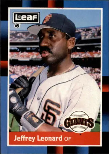 Jeffrey Leonard 1988 Donruss Leaf #118 baseball card with original gloss from Giants