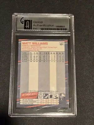 Graded Matt Williams San Francisco Giants baseball card from 1988 Fleer series