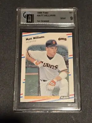 Graded Matt Williams San Francisco Giants baseball card from 1988 Fleer #101