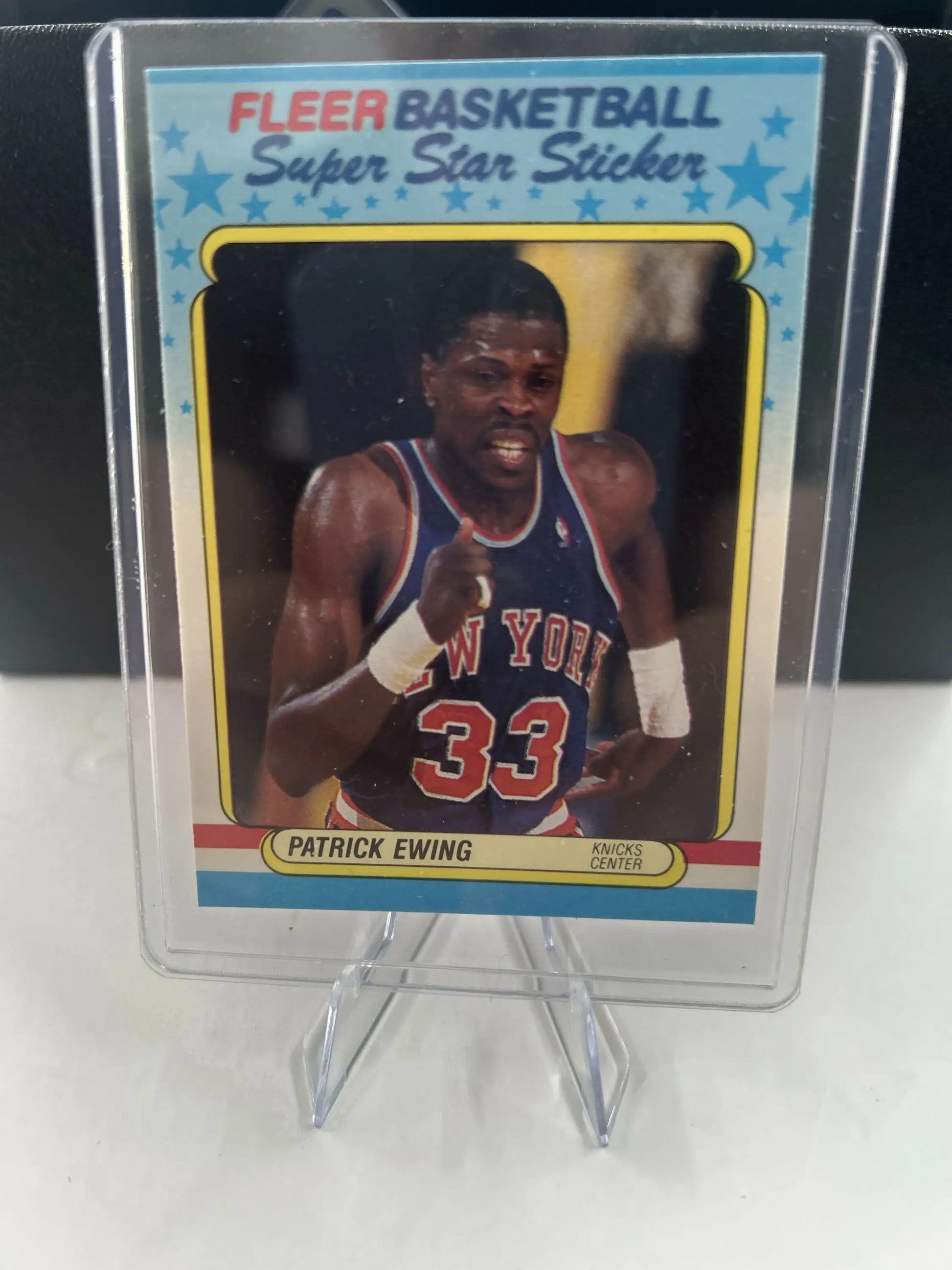 Fleer basketball Patrick Patrick Ewing super star sticker from 1988 Fleer product