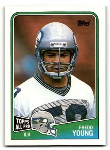Fredd Young Seattle Seahawks football card from 1988 Topps with original gloss finish
