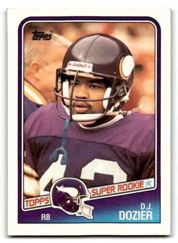 D.J. Dozier Minnesota Vikings football card with original gloss from 1988 Topps