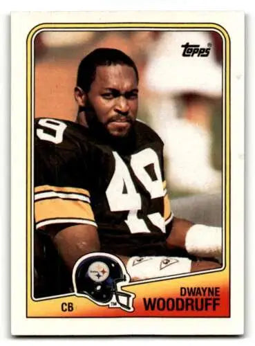 Dwayne Woodruff Pittsburgh Steelers football card original gloss condition 1988 Topps