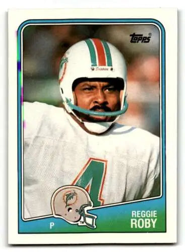 1988 Topps #195 Reggie Roby Miami Dolphins Football Card with original gloss finish