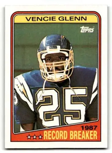 1988 Topps Vencie Glenn San Diego Chargers Football Card with original gloss EX/NM