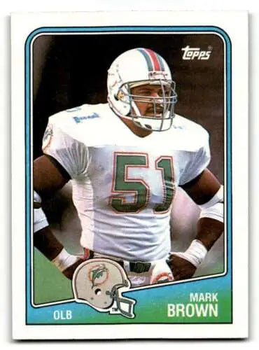 Mark Brown Miami Dolphins football card with original gloss from 1988 Topps #201