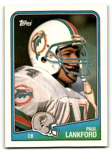 Original gloss Paul Lankford Miami Dolphins football card 1988 Topps #202 EX/NM