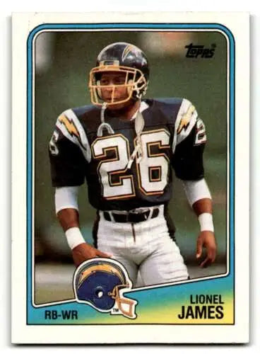 Lionel James 1988 Topps #207 football card original gloss San Diego Chargers