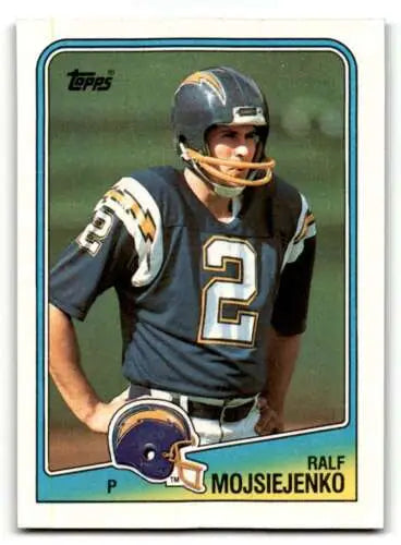 Ralf Mojsiejenko San Diego Chargers football card with original gloss from 1988 Topps