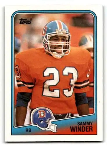 Sammy Winder Denver Broncos football card with original gloss from 1988 Topps set