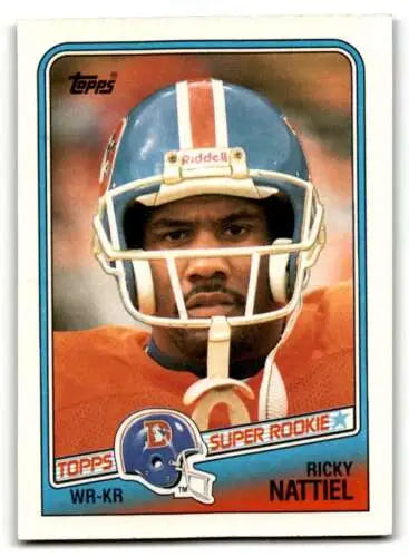 Ricky Nattiel Denver Broncos football card with original gloss in excellent condition