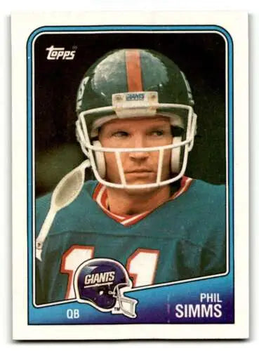 Phil Simms New York Giants football card featuring original gloss, part of Giants football cards