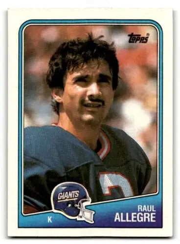 1988 Topps #278 Raul Allegre New York Giants football card with original gloss finish