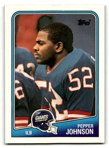 1988 Topps #283 Pepper Johnson New York Giants Football Card with original gloss