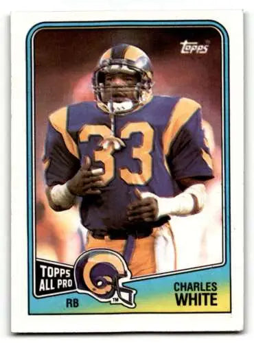 Charles White Los Angeles Rams Football Card in original gloss condition from 1988 Topps
