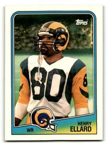 Henry Ellard Football Card 1988 Topps #291 with original gloss featuring Los Angeles Rams