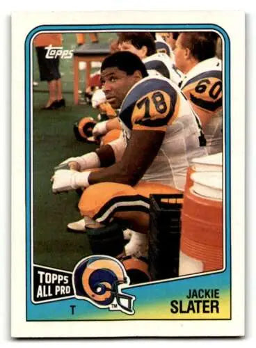Jackie Slater Los Angeles Rams football card with original gloss from 1988 Topps