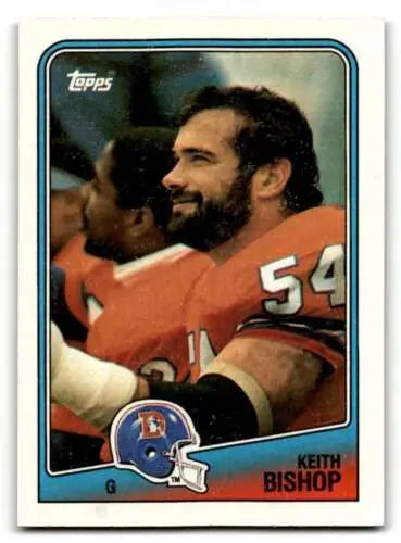 Keith Bishop Denver Broncos football card, original gloss, 1988 Topps #30
